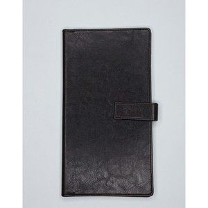 The Yachts of Seabourn Brown Beige Leather Travel Wallet Organizer 7 Pocket EUC